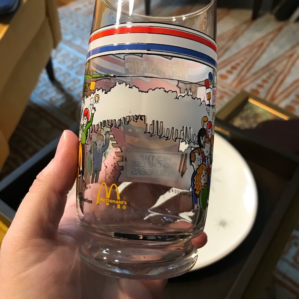 Vintage 1986 McDonald’s McVote Glass Cup - Picture 7 of 10